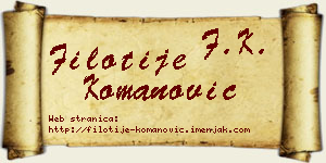 Filotije Komanović vizit kartica